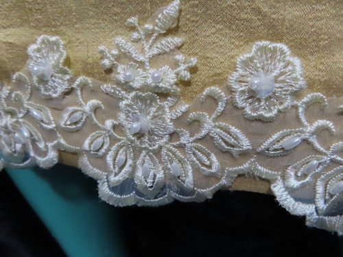 Bespoke Mode Occasional pale gold off shoulder jacket & skirt UK 16 - Picture 14 of 23