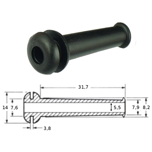 Kabeltülle Mit Knickschutz Durchmesser 15 Mm / 15 Mm Lang Für