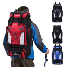 80L Outdoor Hiking Backpack Waterproof Rucksack Travel Camping Climbing Bags
