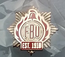 FBU LAPEL BADGE Fire Brigades Union Trade Union Pin Emergency Services Rescue