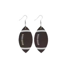 Football Rugby Ball 2" Earrings Faux Leather Sporty Team 15 New
