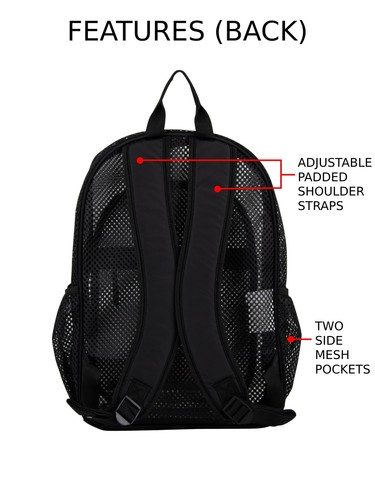 Mesh Backpack, Black,FAST SHIPPING - Picture 4 of 9