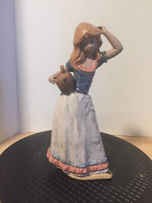 Nadal Figurine Vintage Porcelain “Girl Carrying Pot” Spain | eBay