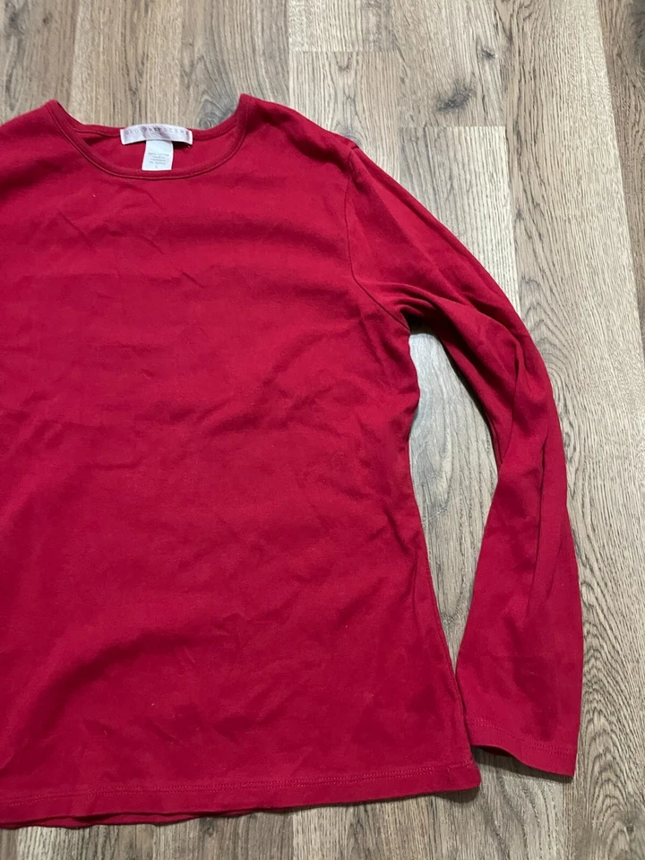 Camisa Geoffrey Beene, Para Mujer Talla Grande, Roja, Manga Larga, Cuello Redondo Foto 4 de 4