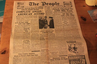 The People 17 Aug 1941 (original Newspaper) Anglo-American Accord