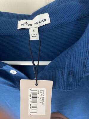PETER MILLAR ネイビー 長袖シャツ S Peter Millar Men's Large Polo New With Tags Striped Navy