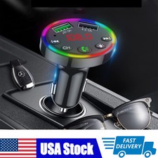 Colorful Light Bluetooth Car MP3 Player FM Transmitter Dual USB Charger Adapter