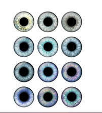12 Different Pairs 14mm Eye Chips Pupil Glass DIY for Blythe Doll Thin Pupil