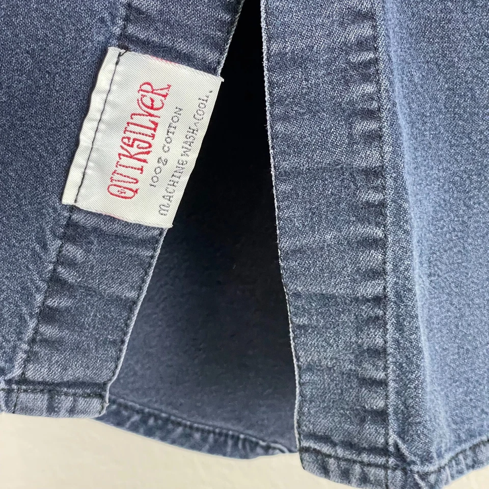 Camisa de mezclilla de agua salada grande vintage Quicksilver para hombre manga larga con botones Foto 4 de 4