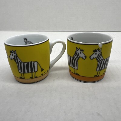 Konitz Expresso Cups  Made In Germany Zebra Animal Stories 2 Pieces