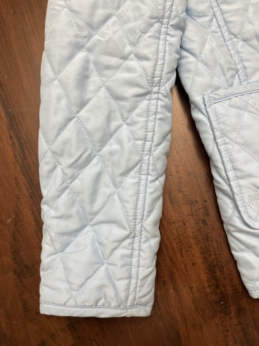 Lilly Pulitzer Quilted Jacket Size 14 Light Blue Printed Lining Preppy Southern - Picture 4 of 12