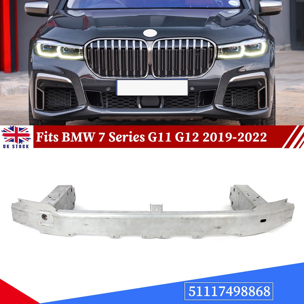 FOR BMW 7 SERIES G11 G12 19-22 FRONT BUMPER REINFORCEMENT CRASH BAR 51117498868
