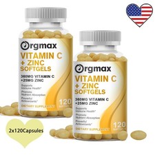 Vitamin C  Zinc Complex Promote Absorption Immune Support 240ct