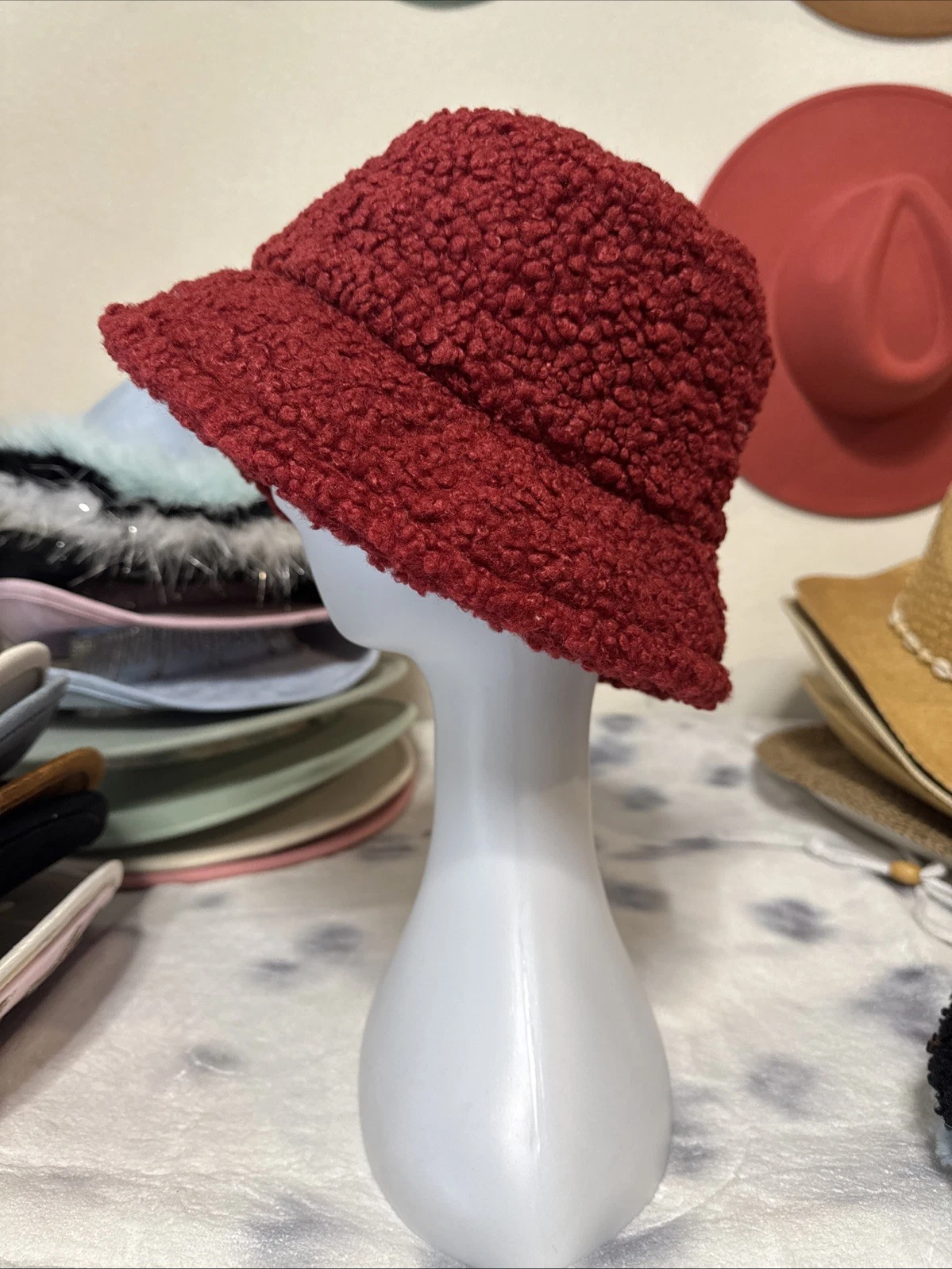 Red Sherpa Bucket Hat