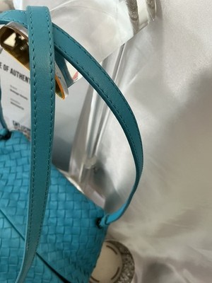 Bottega Veneta Intrecciato Leather Shoulder Bag Turquoise | eBay