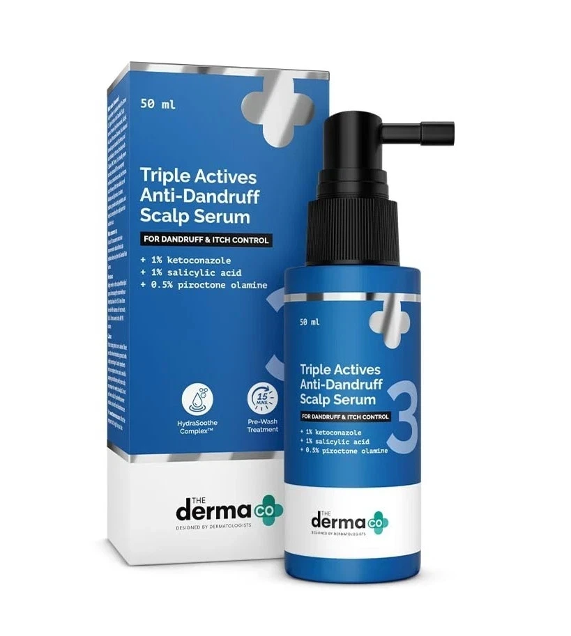 Derma Triple Actives Anti-Dandruff Scalp Serum | Fights Dandruff & Flakes (50ml)