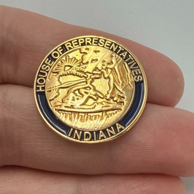 Indiana House Of Representatives Lapel Pin Enamel State Seal Government Badge