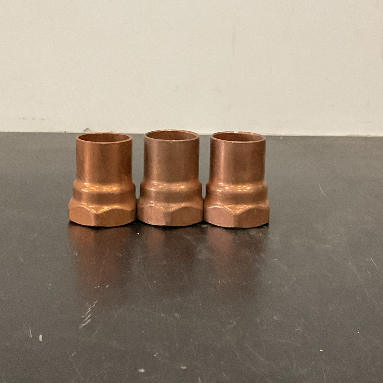 Lot of 3 NIBCO 1” Wrot Copper Female Adapter Plumbing Fittings C x F