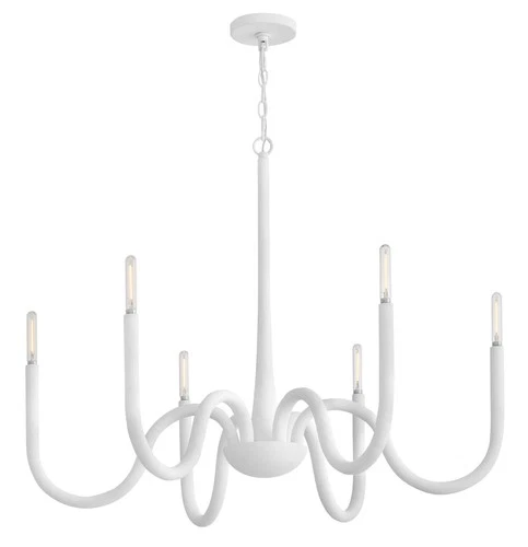 Hinkley Lighting 45016 Maris 6 Light 36"W Taper Candle Style - Textured Plaster - Picture 4 of 5
