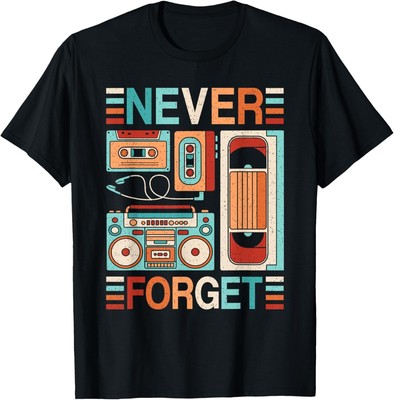 Never Forget 80s 90s Retro Cassette Tape Outfit Disco Party T-Shirt Hoodie