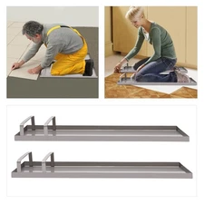 28"x8" Stainless Steel Concrete Slider Knee Boards Pair Sliding Boards with Pads