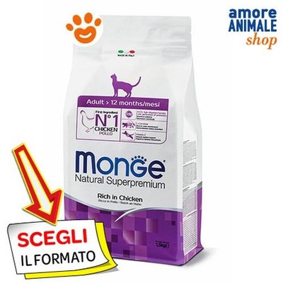 Monge Cat Natural Supremium Adult Huhn Essen Trocken Katzen 400 Gr / 1,5 / 10 KG