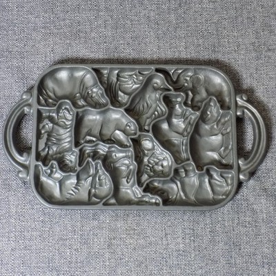 John Wright - Cast Iron - Animal Puzzle Mold 3D For Cookies Candy Vintage 1984