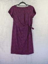 White Stuff Bordeaux Embroidered Side Tie Dress Size UK 10 Lined Short Sleeve