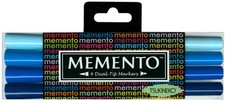 Tsukineko Memento Marker 4-Color Set, Ocean, PM-100-004