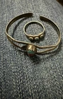 Vintage Navajo 925 Turquoise/Coral Baby Bracelet/ Turquoise Baby Ring