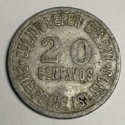 1920 CULION LEPER COLONY Philippine Islands Twenty Centavos (Manila Mint) 20c