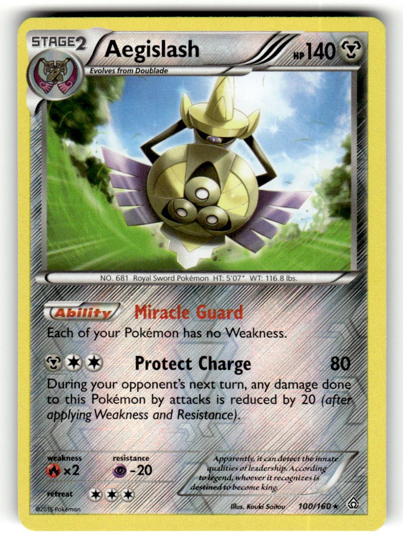 Aegislash 100/160 Rare Primal Clash Reverse Holo Pokemon Near Mint
