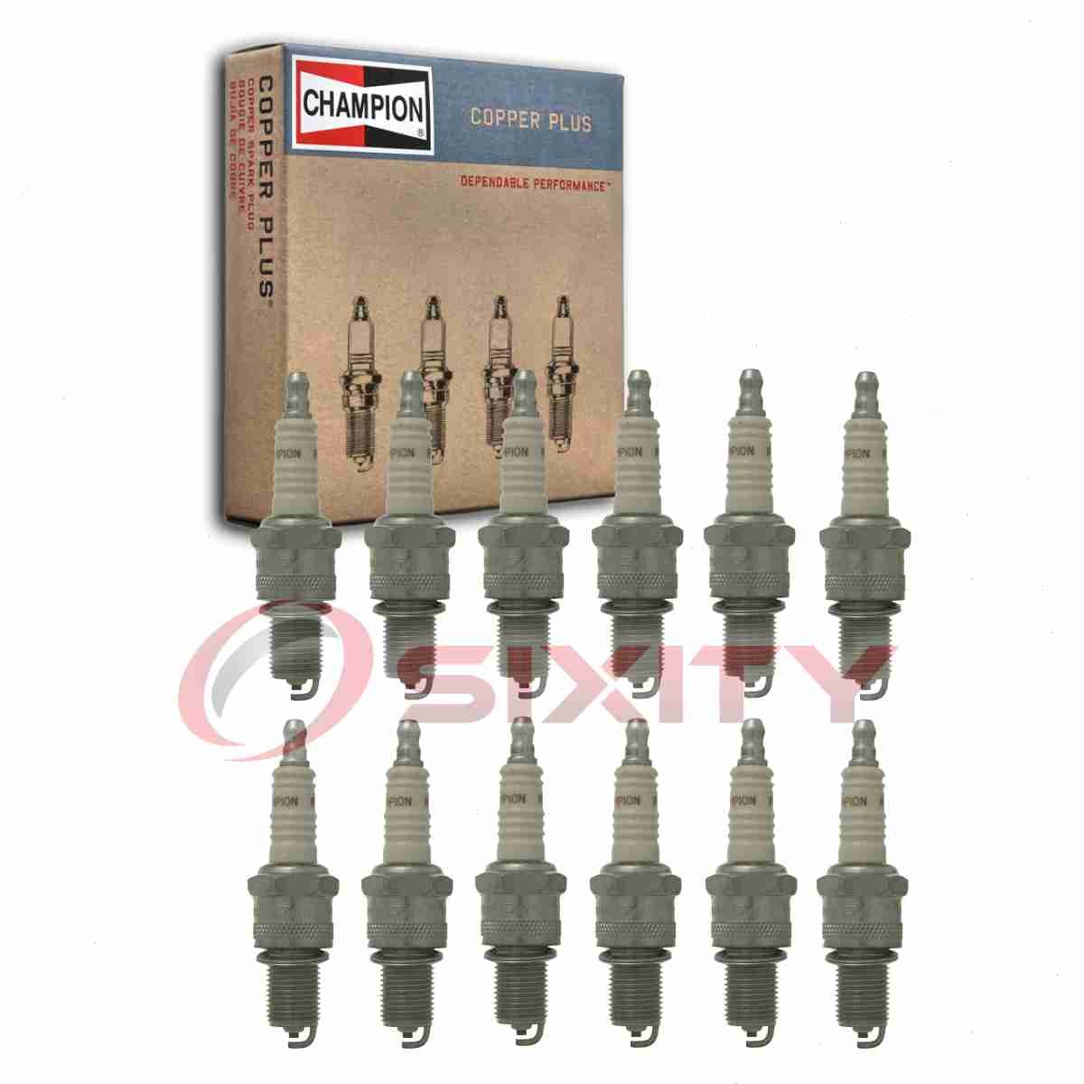 12 pc Champion Copper Plus Spark Plugs for 1977-1980 Ferrari 512 BB 4.9L H12 zi