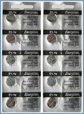 Lot of 10 Energizer 357/303 Silver Oxide Coin Cell Batteries USA Seller