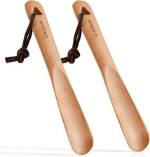 Shoe Horn for Kids Men Women, Portable Shoe Spoon Boot Horn Helper, 2pcs wood...