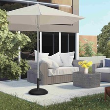 Image of Parasol Base Grand Round Concrete 25kgs Steel Black 49cm Patio Outdoor