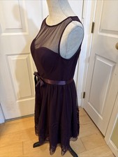 WHIMSIGOTH PERFECTION Eliza J Purple Sheer Mesh Corset Dress Women’s Size M