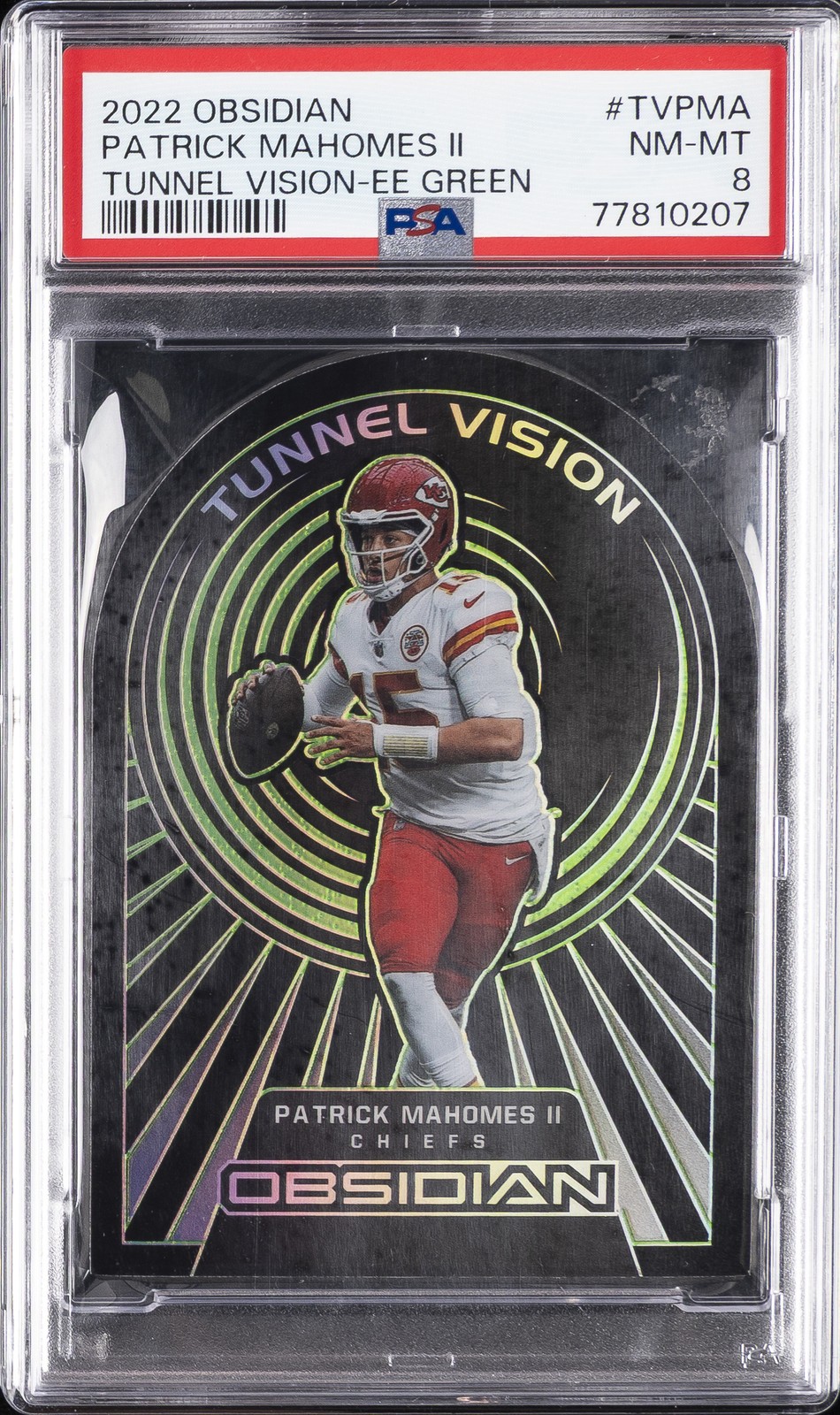 2022 PANINI OBSIDIAN TUNNEL VISION #TVPMA PATRICK MAHOMES II 15/25 PSA 8