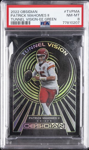 2022 PANINI OBSIDIAN TUNNEL VISION #TVPMA PATRICK MAHOMES II 15/25 PSA 8