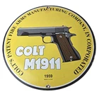 Vintage Colt Firearms Sign - Single Action M1911 Pistol Guns Porcelain Gas Sign