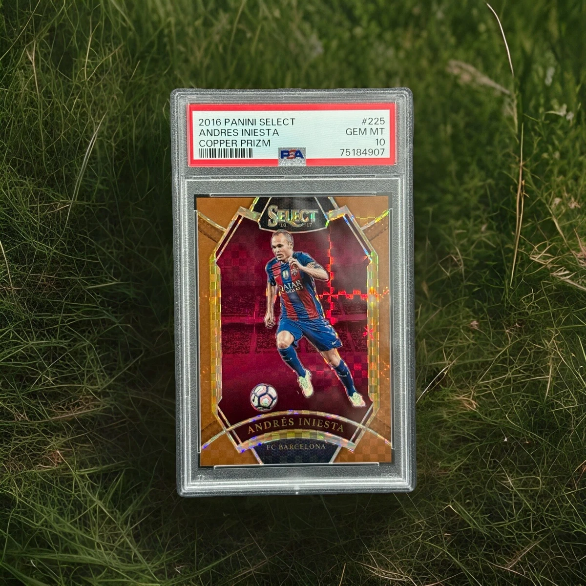 2016 Panini Select Barcelona 225 Andres Iniesta Copper Prizm /49