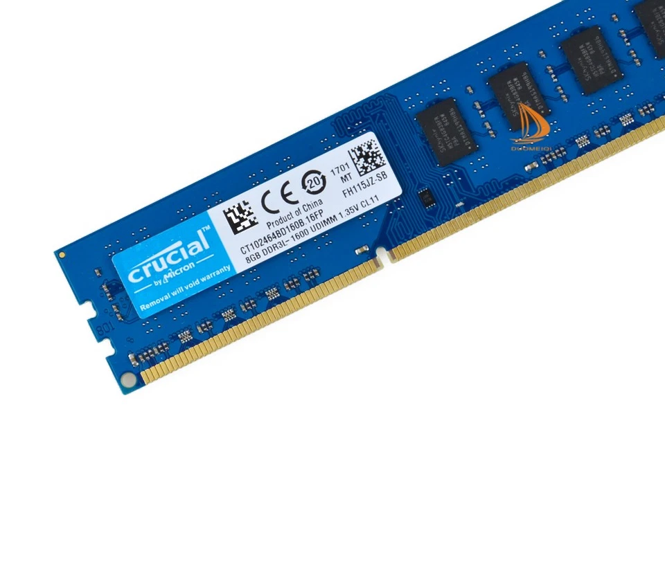 1pcs  Crucial 8GB 2RX8 PC3L-12800U DDR3 1600MHz  Memory RAM DIMM Blue - Image 4 of 4