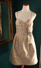 Eliza J Embellished Strapless Metallic Satin Party Polka Dot A Line Dress 10