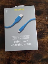 Heyday 6 Ft. USB-A To USB-C Soft Touch Charging Cable Turquoise New Sealed Box