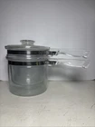 Vintage Pyrex Flameware Double Boiler with Lid #6283 3 Pieces 1 1/2 QT USA Made