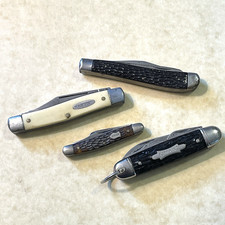 Pocket Knives Vntge Lot of 4  Kamp-King Ranger & Sabre Japan Schrade Multi Blade
