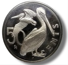 RARE UNC 1982 BRITISH VIRGIN ISLANDS PROOF 50 FIFTY CENTS - Mintage 2,000 NP0361