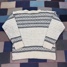 Vintage 70s Norwegian Bergen Wool Nordic Fair Isle Sweater Made in Norway