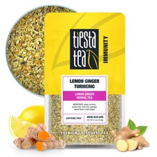 Lemon Ginger Turmeric Loose Leaf Lemon Ginger Herbal Tea Premium Blend - 2.5 oz