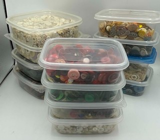9 lbs. of Vintage Antique Buttons Mixed Material